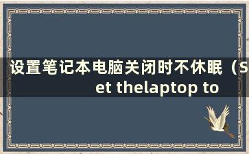 设置笔记本电脑关闭时不休眠（Set thelaptop to not sleep when it is closes）